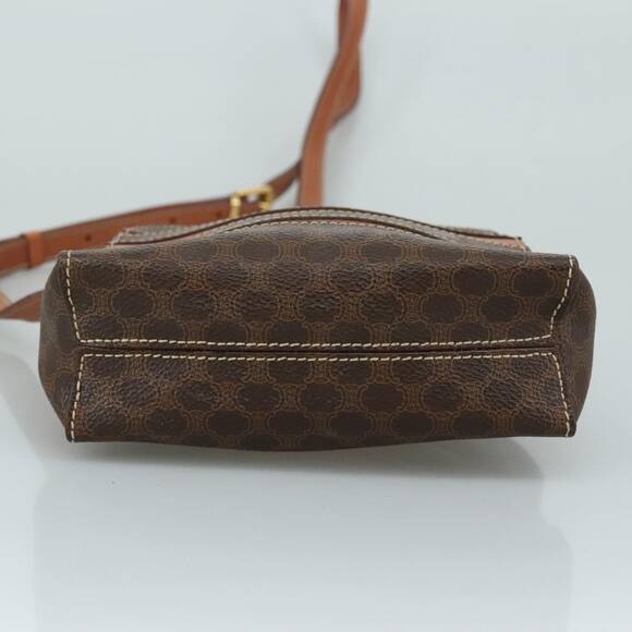 CELINE Macadam Canvas Shoulder Bag Pvc Leather Brown - Picture 9 of 12